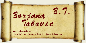 Borjana Tobović vizit kartica